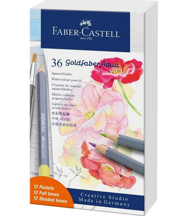 Faber-Castell - Aquarelpotlood Goldfaber - 36st. Pastel+stand. kleuren
