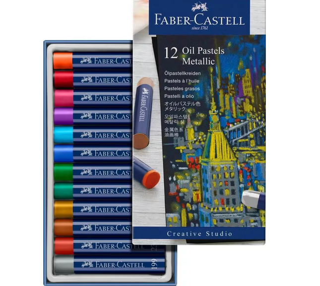 Faber-Castell - Oliepastelkrijt Metallic 12 stuks