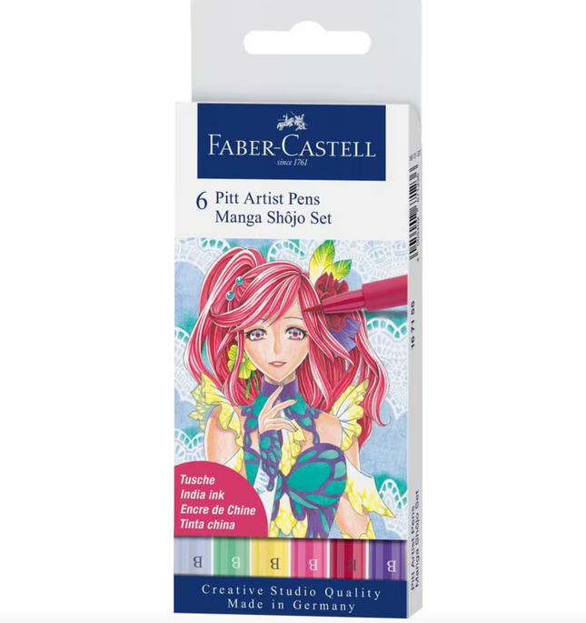 Faber-Castell - Tekenstift Pitt Artist Pen Manga 6-delig etui Shôjo
