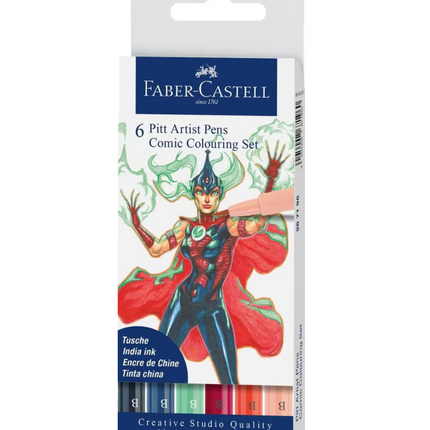 Faber-Castell - Tekenstift Pitt Artist Pen Comic 6-delige etui