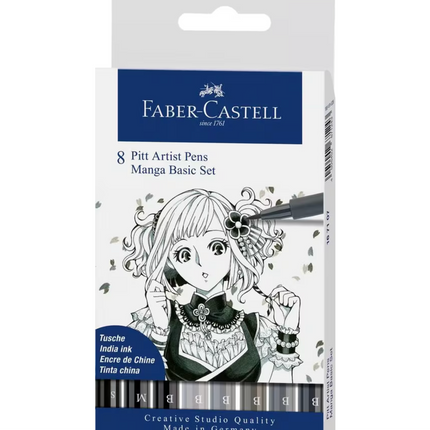 Faber-Castell - Tekenstift Pitt Artist Pen Manga 8-delig etui Basic