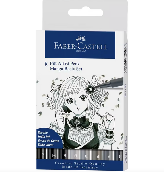 Faber-Castell - Tekenstift Pitt Artist Pen Manga 8-delig etui Basic
