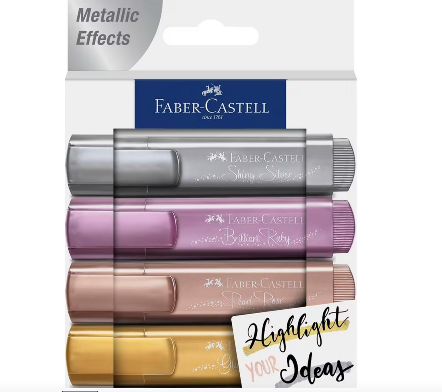 Faber-Castell - Markeerstift metallic etui 4 delig