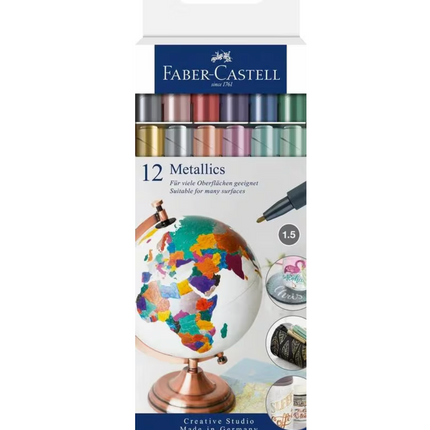 Faber-Castell - Marker Metallic kleur assorti 12 stuks in etui