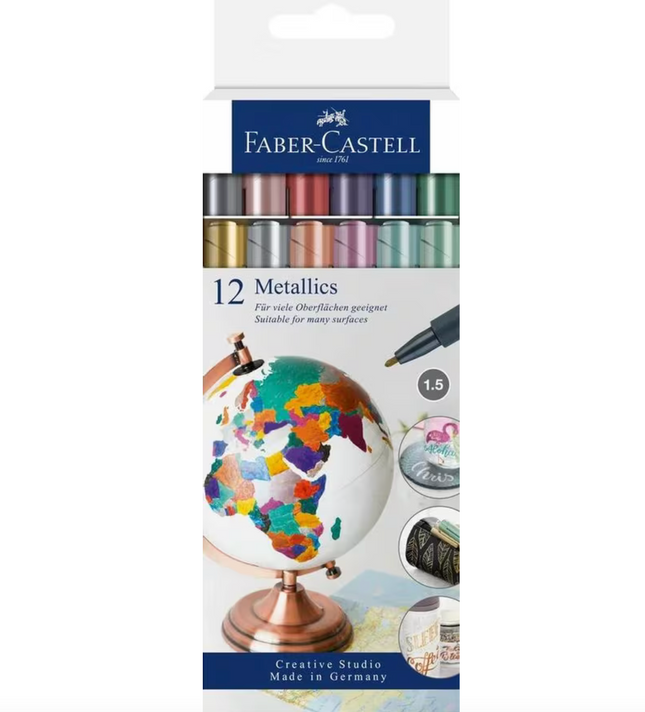 Faber-Castell - Marker Metallic kleur assorti 12 stuks in etui