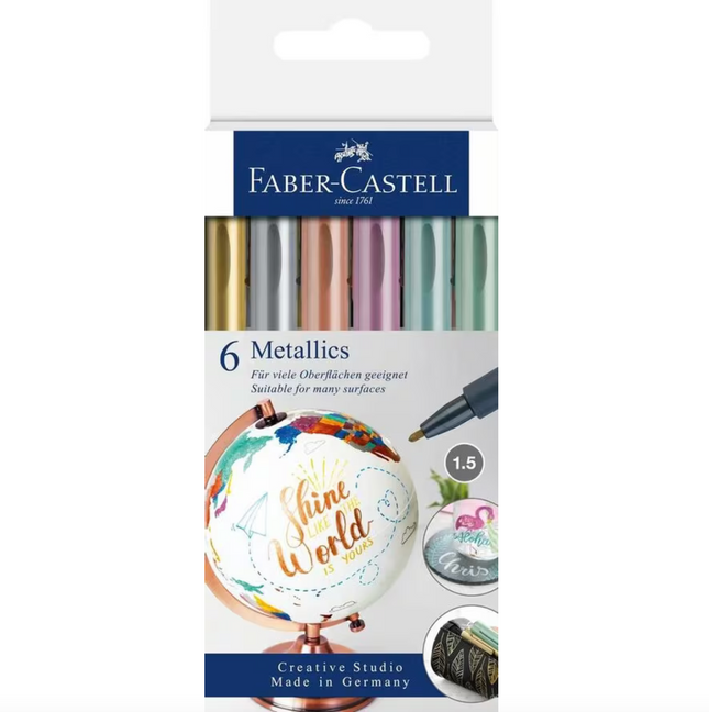 Marker Faber-Castell metallic kleur assorti lijnbreedte 1,5mm
