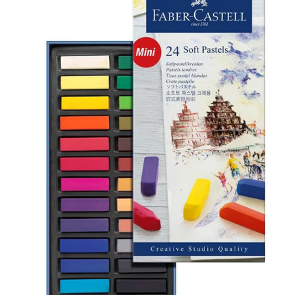 Faber-Castell - Pastelkrijt halve lengte - 24 stuks