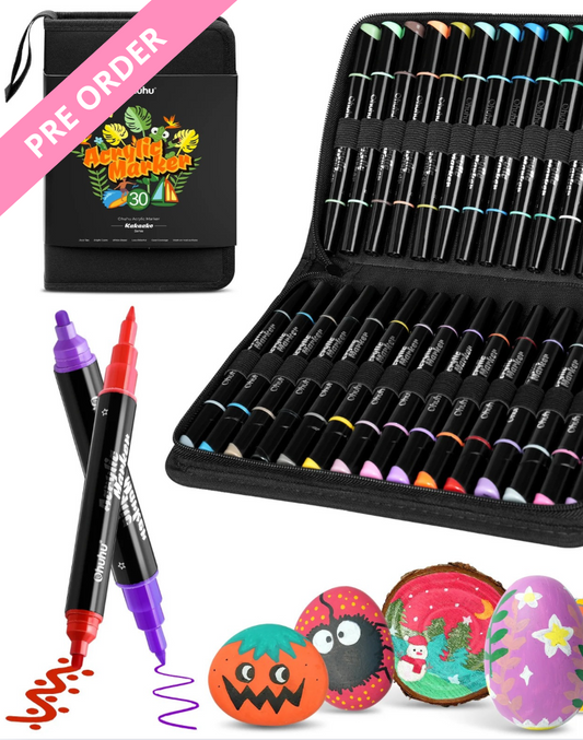 Ohuhu Dual Nib Acrylic Marker Pens – set van 30