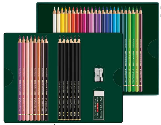 Faber-Castell - Tekenset Polychromos en Pitt Grafiet Mat 40-delig