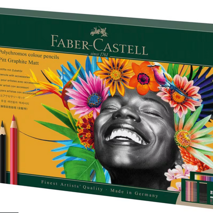 Faber-Castell - Tekenset Polychromos en Pitt Grafiet Mat 50-delig