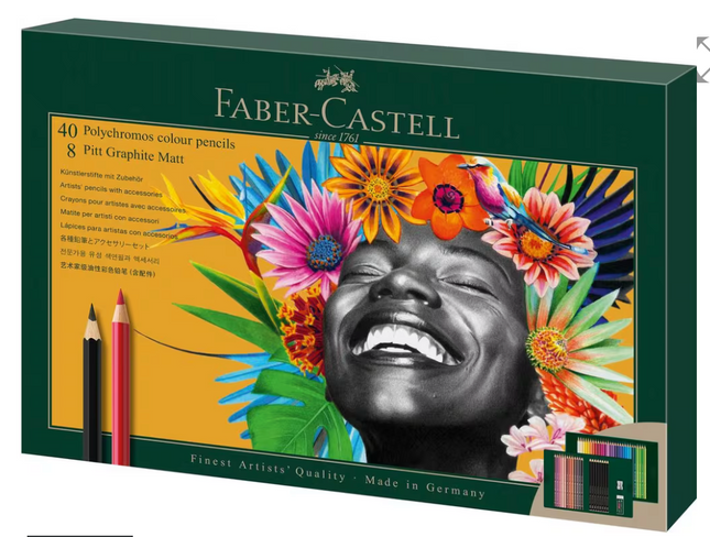 Faber-Castell - Tekenset Polychromos en Pitt Grafiet Mat 50-delig