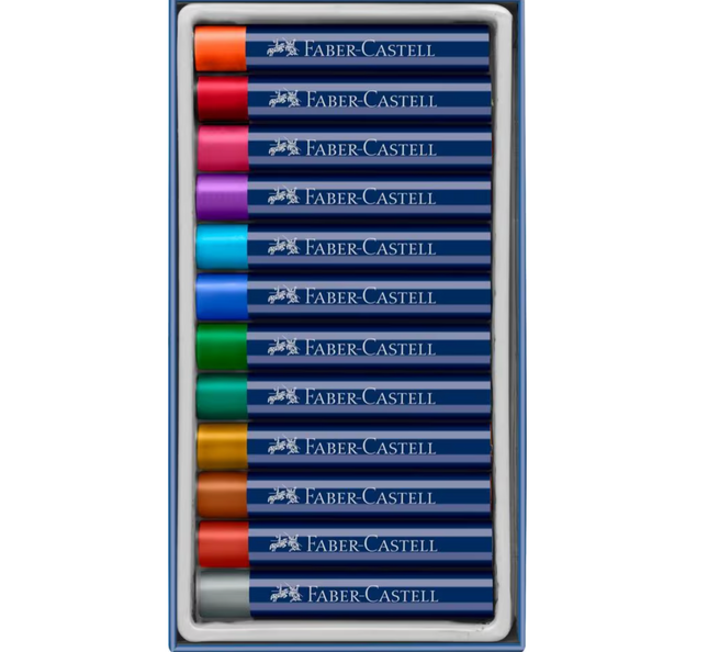Faber-Castell - Oliepastelkrijt Metallic 12 stuks