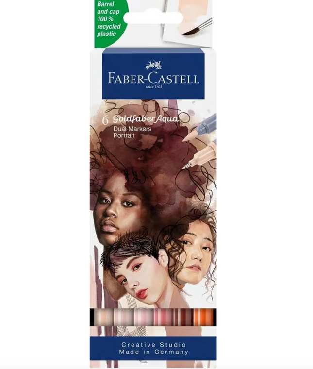 Faber-Castell - Duo aquarelmarker Goldfaber etui 6 stuks Portrait