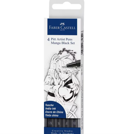 Faber-Castell - Tekenstift Pitt Artist Pen Manga 4-delig etui Black