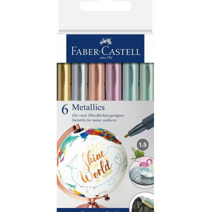 Faber-Castell - Marker metallic lijnbreedte 1,5mm 6 stuks
