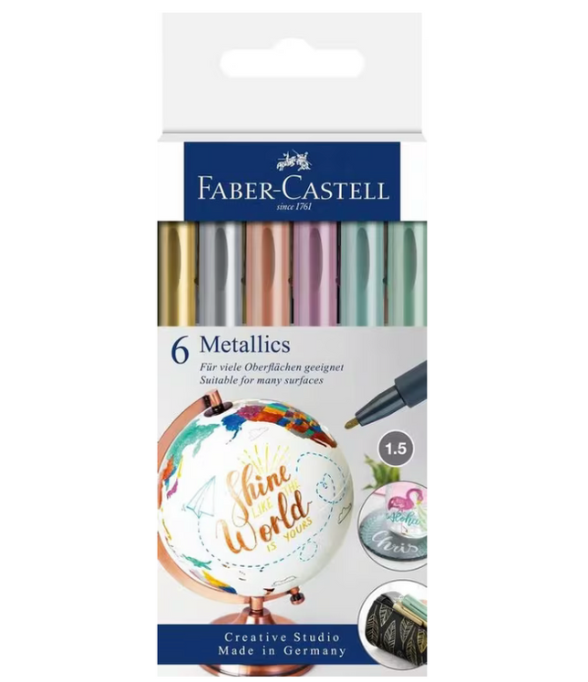 Faber-Castell - Marker metallic lijnbreedte 1,5mm 6 stuks