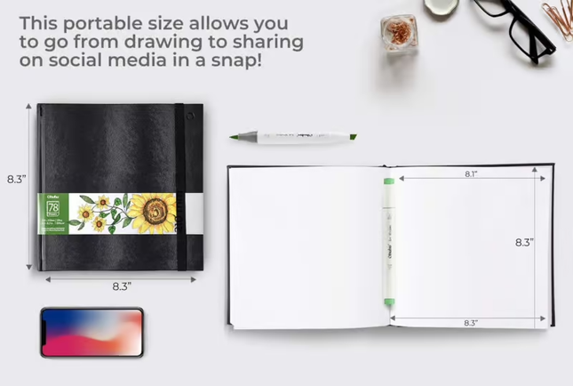 Ohuhu Alcohol marker paper pad 21 x 21 cm – 200 grams – 78 sheets