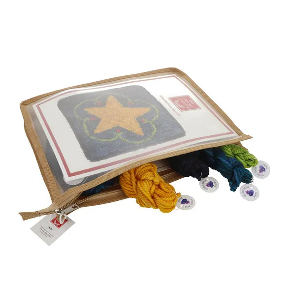 The Oxford Company - Punch needling kit ster geel 61x61cm