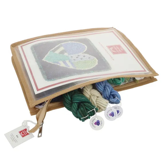 The Oxford Company - Punch needling kit hart blauw 61x61cm